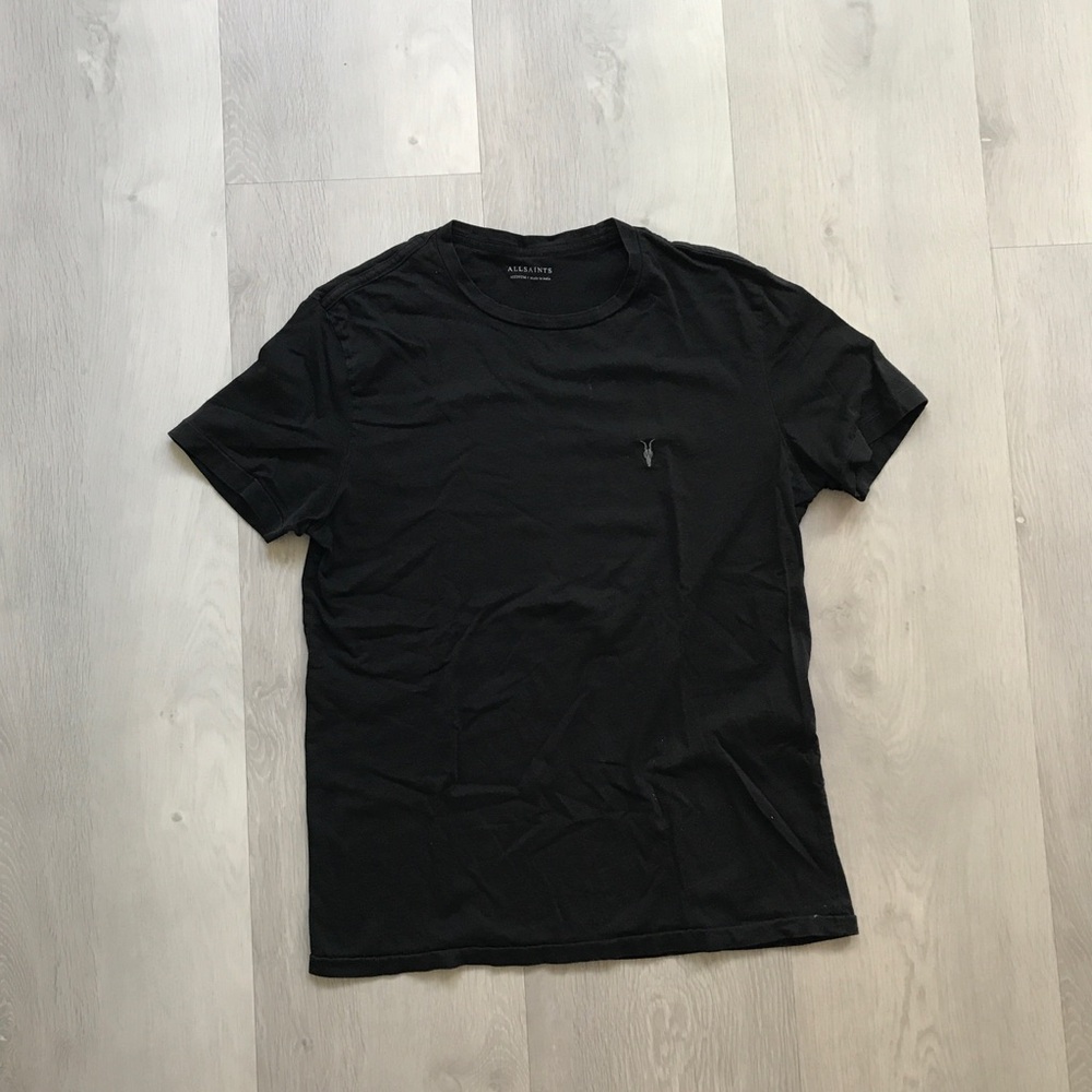 ALLSAINTS BLACK CREW SHORT SLEEVE T SHIRT MENS MEDIUM